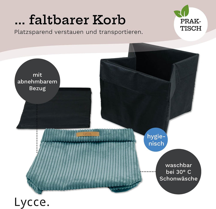 Kallax Box Cord | Aufbewahrungskorb für Kallax Regal | Faltbox 33 x 33 x H31 cm (türkis, 3er Set) Tü