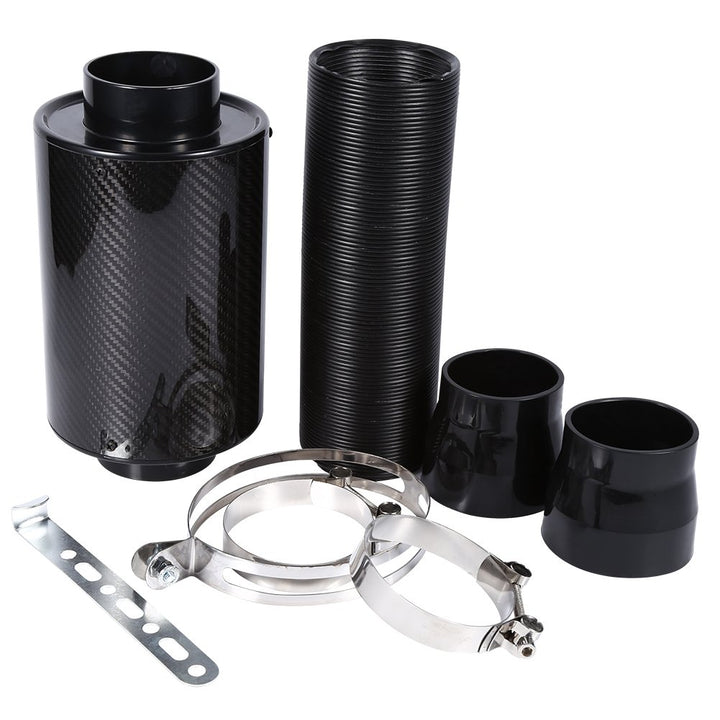 Kalten Lufteinlass Kit Kohlefaser Sportluftfilter Auto Luftfilter Intake Flow Hose Pipe, 3"