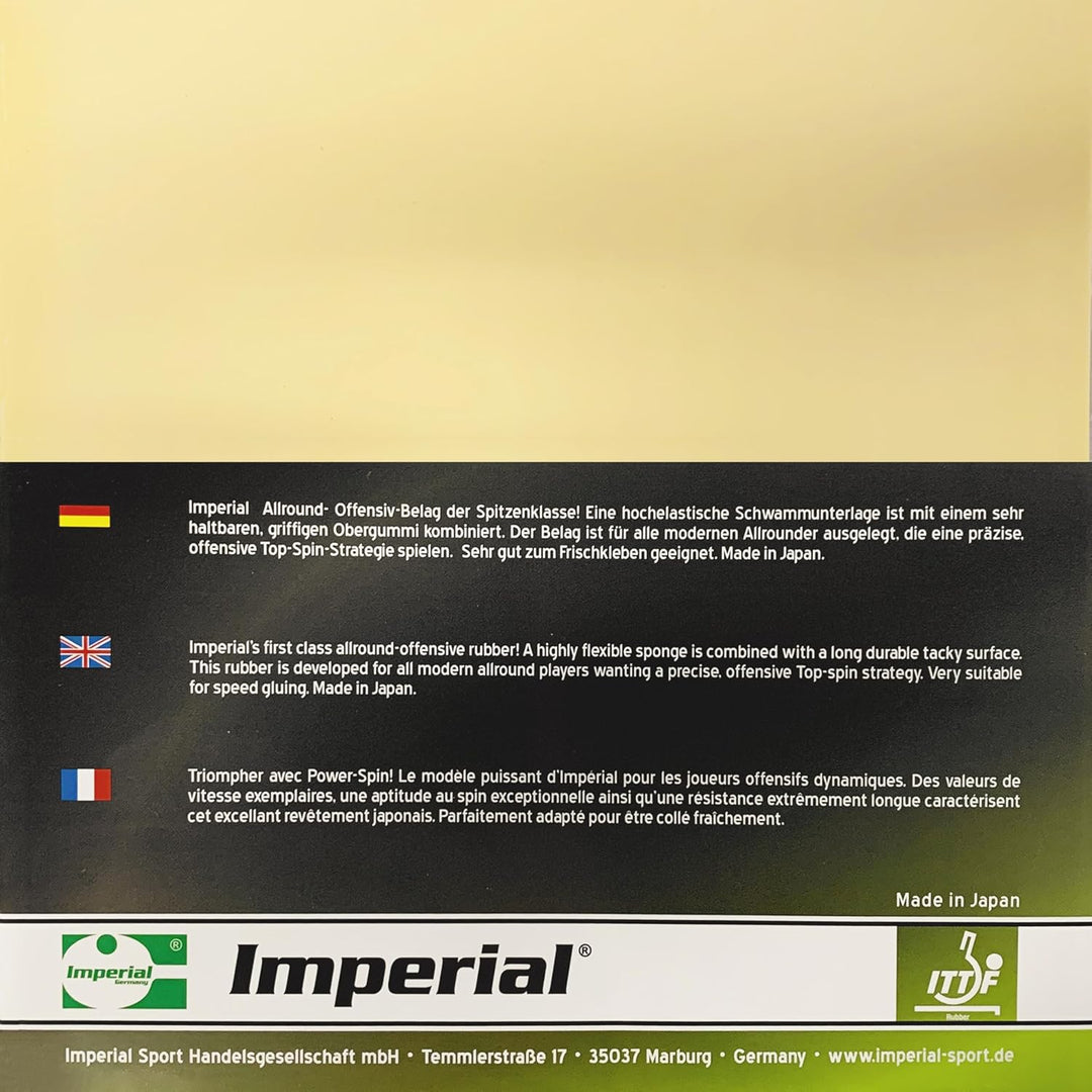 Imperial Crash | Japan Tischtennis Belag | Noppen innen | Offensiv | ITTF Zulassung Rot 1,8 mm, Rot
