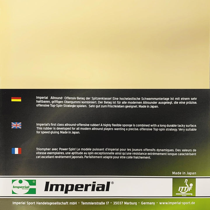 Imperial Crash | Japan Tischtennis Belag | Noppen innen | Offensiv | ITTF Zulassung Rot 1,8 mm, Rot
