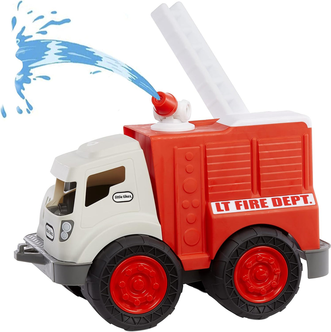 little tikes 655791EUC Dirt Digger Feuerwehrwagen für Kleinkinder-Spritzt Wasser-Ausziehbare, drehba