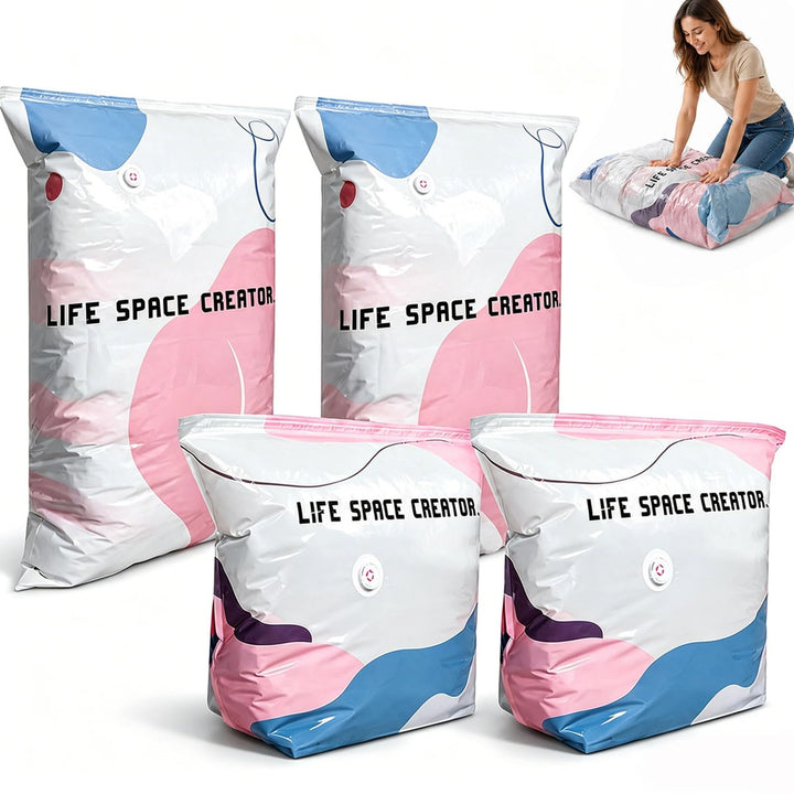 Vakuumbeutel Ohne Pumpe, No-Pump 3D Vacuum Life Space Creator Storage | Vacuum Storage Bags,4 Stück