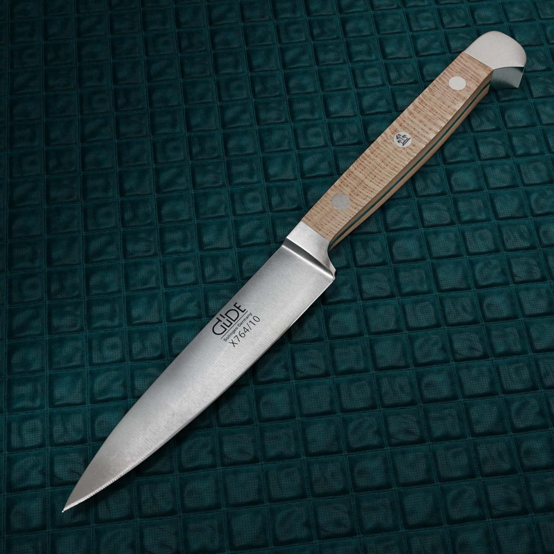 GÜDE Solingen - Spickmesser geschmiedet, 10 cm, Platanenholz, ALPHA PLATANE, Office Messer, Doppelkr