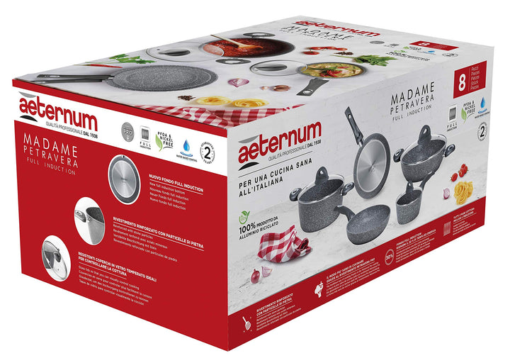Aeternum Madame Petravera 3.0 Topf-und Pfannen-Set, Aluminium, induktionsgeeignet, 8-teilig, grau, 1