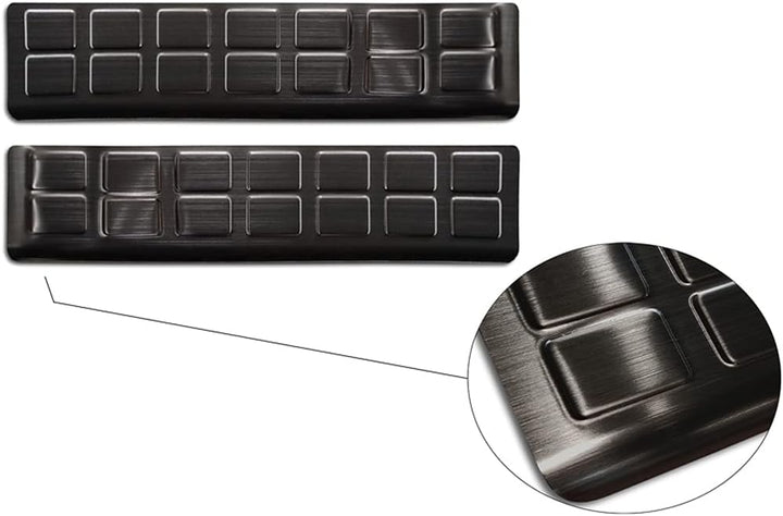 Avisa Black INOX Door sill Protectors Compatible with Citroën Spacetourer &amp; Jumpy/Peugeot Expert &amp; T