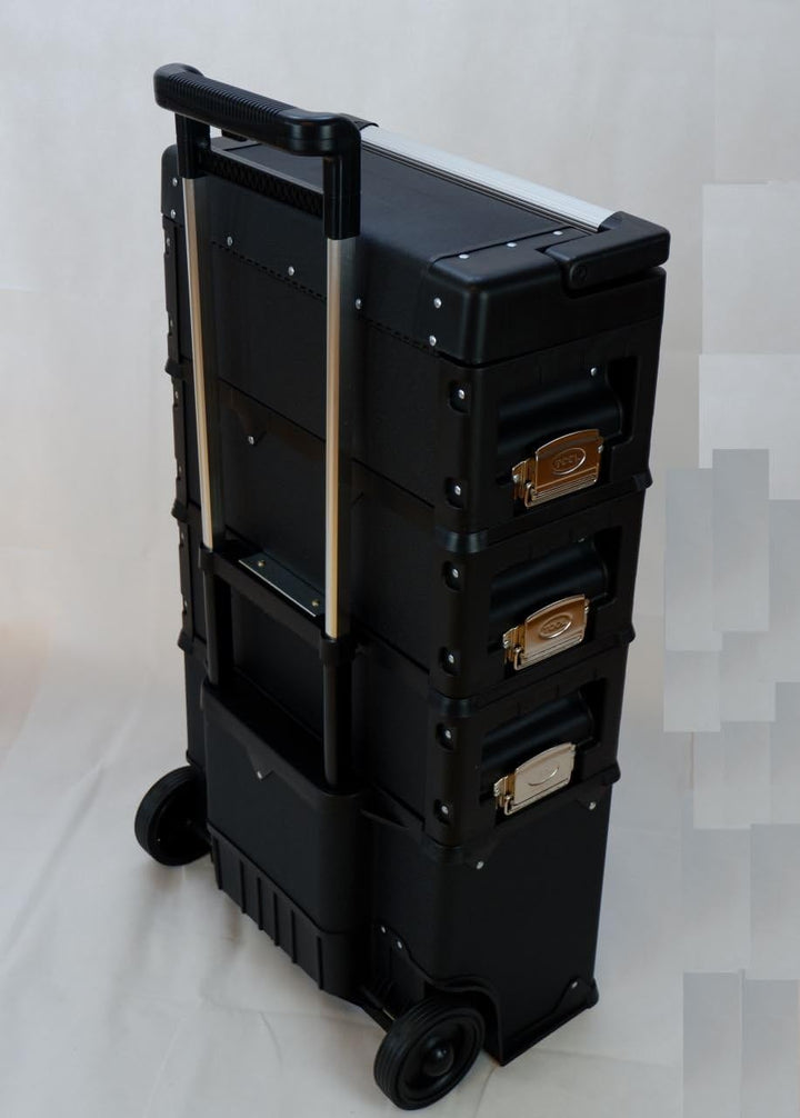 ASS Metall Werkzeugtrolley Werkstattwagen XXL Type: C1-B BLACK EDITION schwarz mit Schubladenverrieg