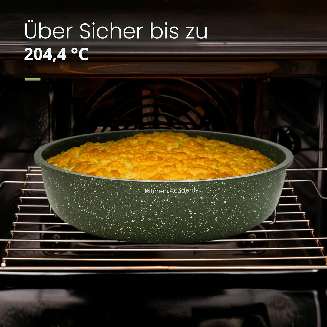 Kitchen Academy Pfannenset mit abnehmbaren Griffen, Töpfe und Pfannen Set mit Deckel, Induktions Töp