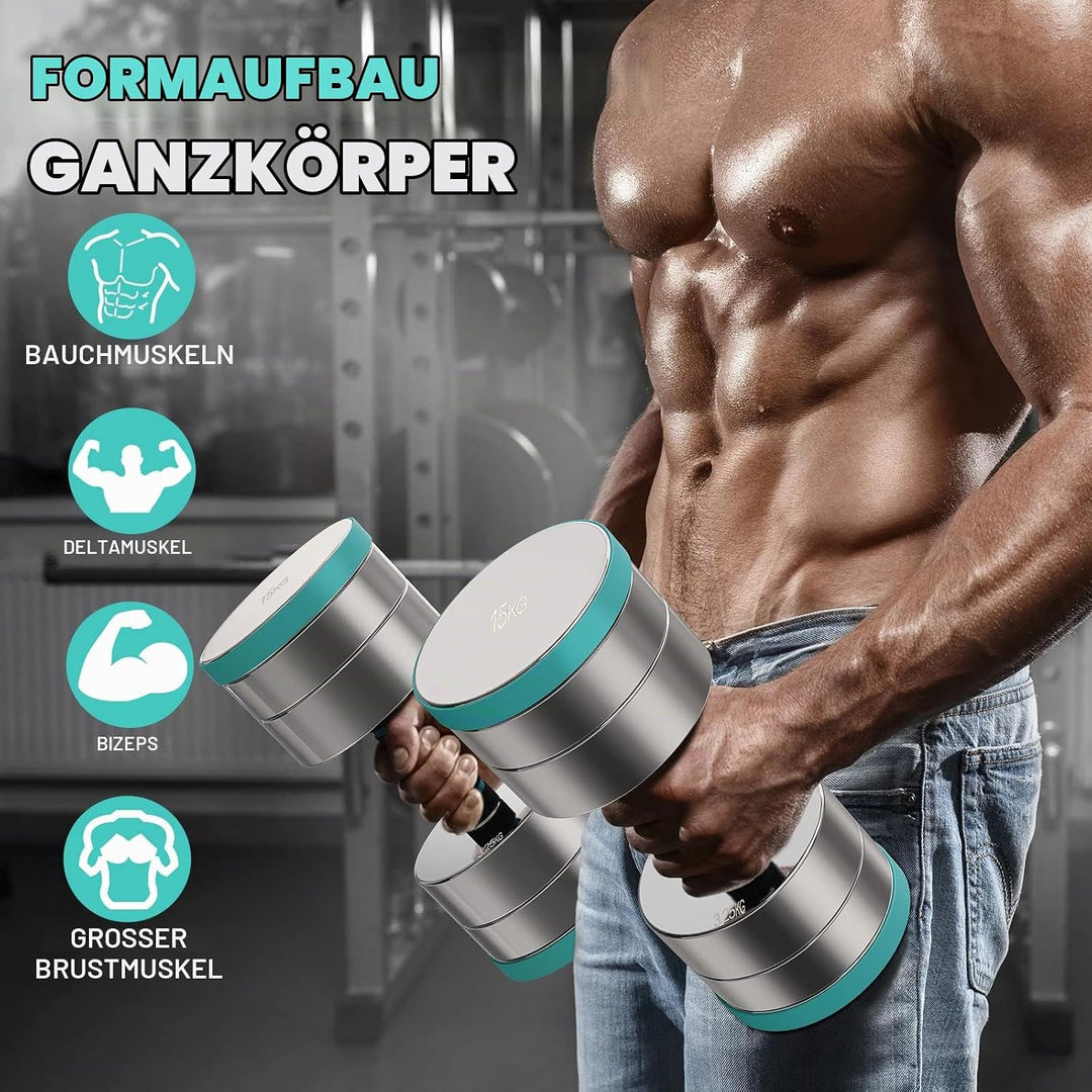 Dripex Hanteln Set, Hantel 2er Set oder Einzeln aus Stahl 2,5kg, 5kg, 7,5kg, 10kg, 15kg, 25kg, 30kg,