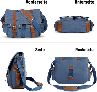 VARLIVOO Umhängetasche für Herren Schultertaschen 14" Zoll Laptoptaschen Messenger Bags Kuriertasche