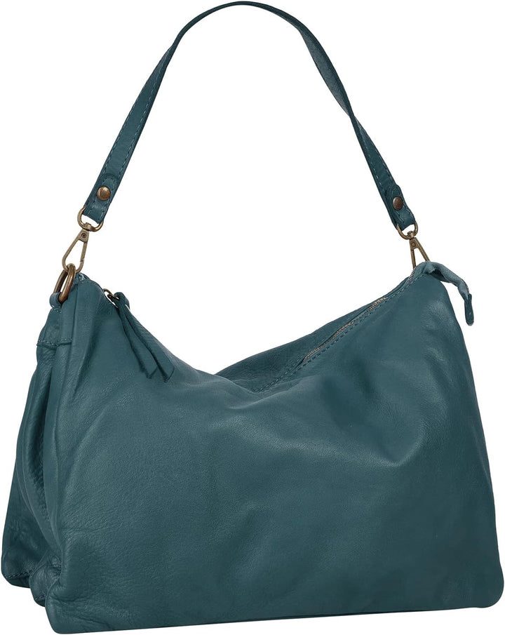 Samantha Look Umhängetasche echt Leder Damen - 021672 Blau, Blau