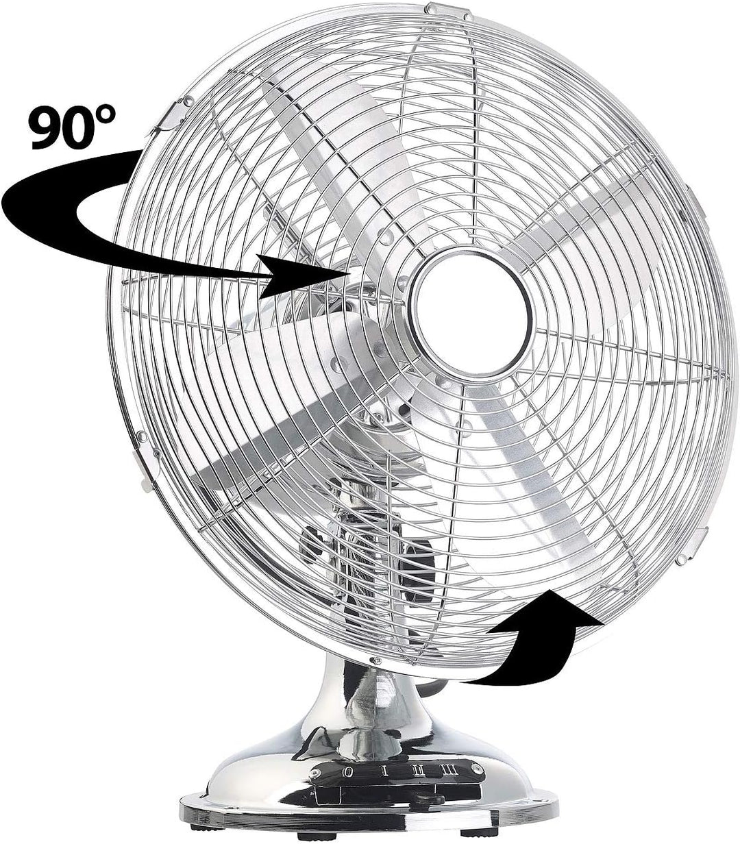 Sichler Haushaltsgeräte Vintage-Ventilator: Vollmetall-Tisch-Ventilator im Retro-Look, Versandrücklä