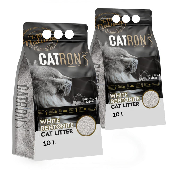 Vorteilspack 2×10 L Catron klumpende Katzenstreu Activated Carbon – Bentonitstreu mit Aktivkohle, ex