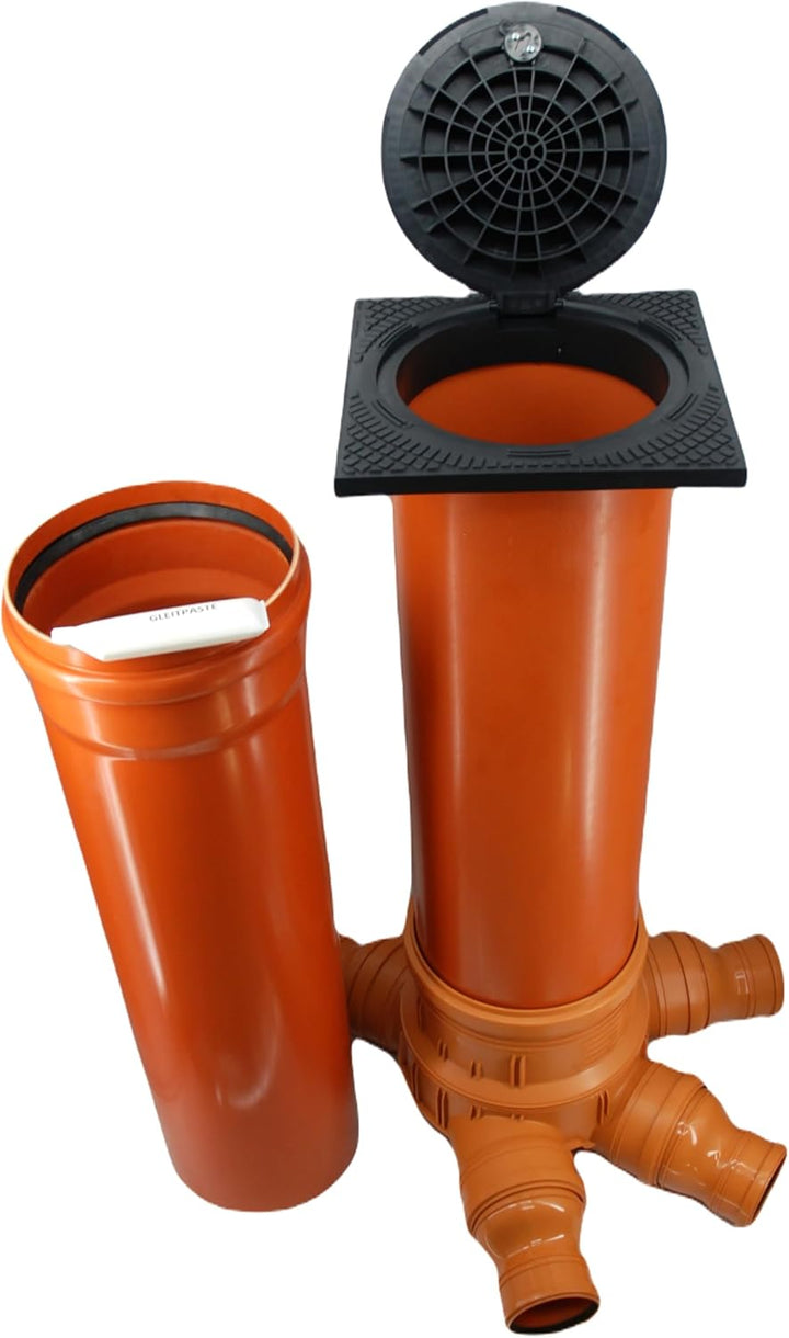 KG Kontrollschacht DN 315/1 x Ablauf DN160/125/110 3 x Zulauf DN160/125/110 Höhe 0,5m bis 2m Abwasse