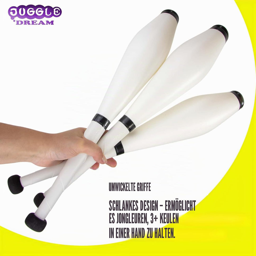 Juggle Dream Trainer Street Jonglierkeulen 3er Set Tolle Trainerkeule - Jonglierset für Anfänger und