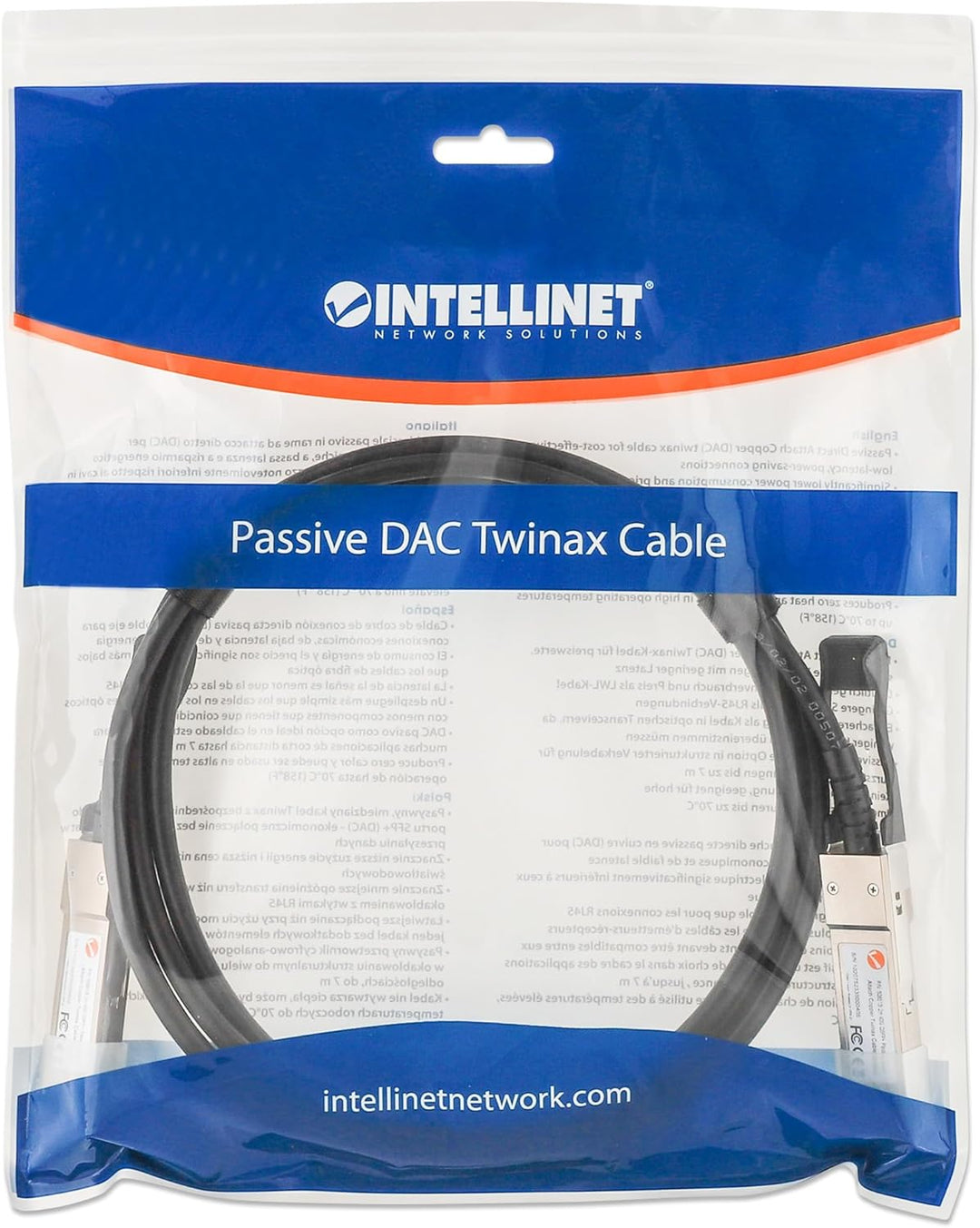 Intellinet QSFP+ 40G Passives DAC Twinax-Kabel QSFP+ auf QSFP+, 3 m, MSA-konform für maximale Kompat