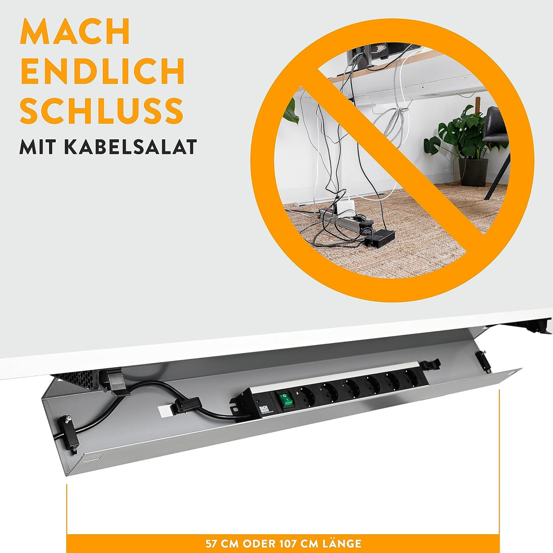 boho office® Kabelkanal Schreibtisch Kabelmanagement Kabelbox - beidseitig klappbare Kabelwanne inkl