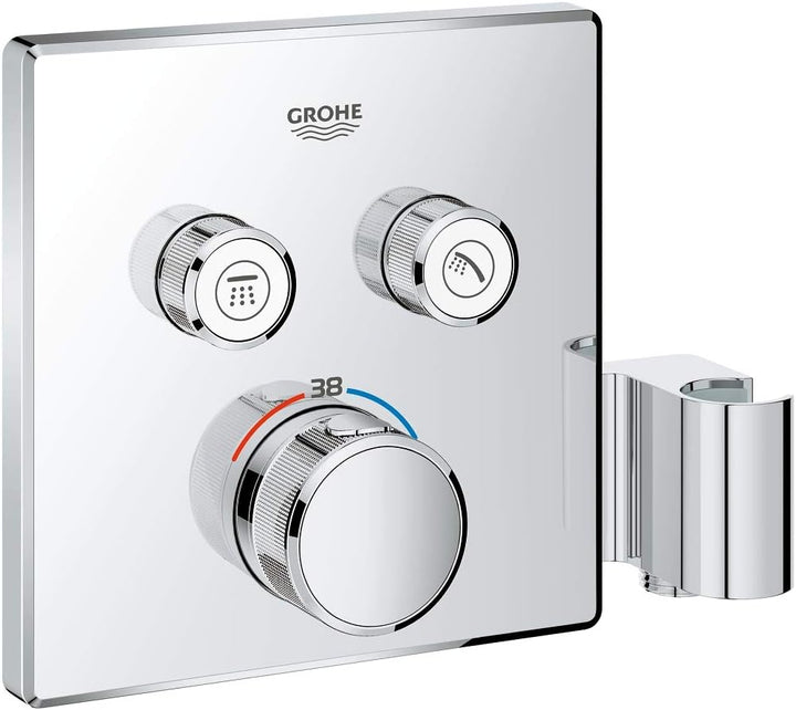 GROHE Grohtherm Smartcontrol - Thermostat mit 2 Absperrventilen und integriertem Brausehalter (Ferti