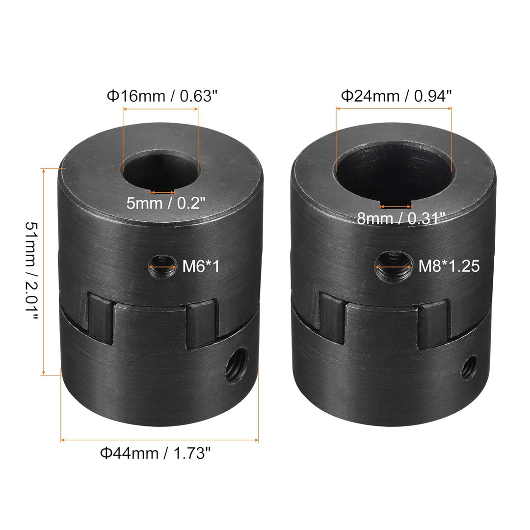 sourcing map Flexible Kupplungswelle 16 mm bis 24 mm 51 mm x 44 mm Motorkupplungsgelenk
