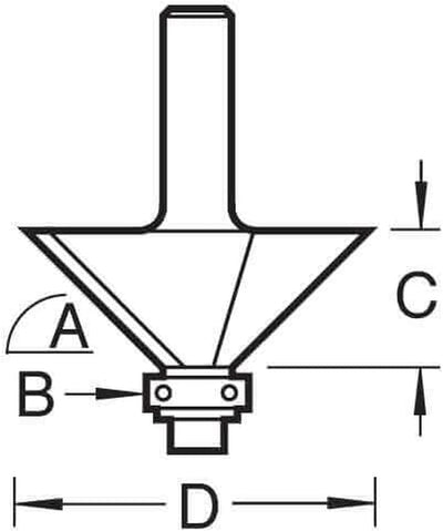 Trend Selbstgeführter Anfaser 45 Grad Winkel x 12,7 mm Fräser, C049X8MMTC