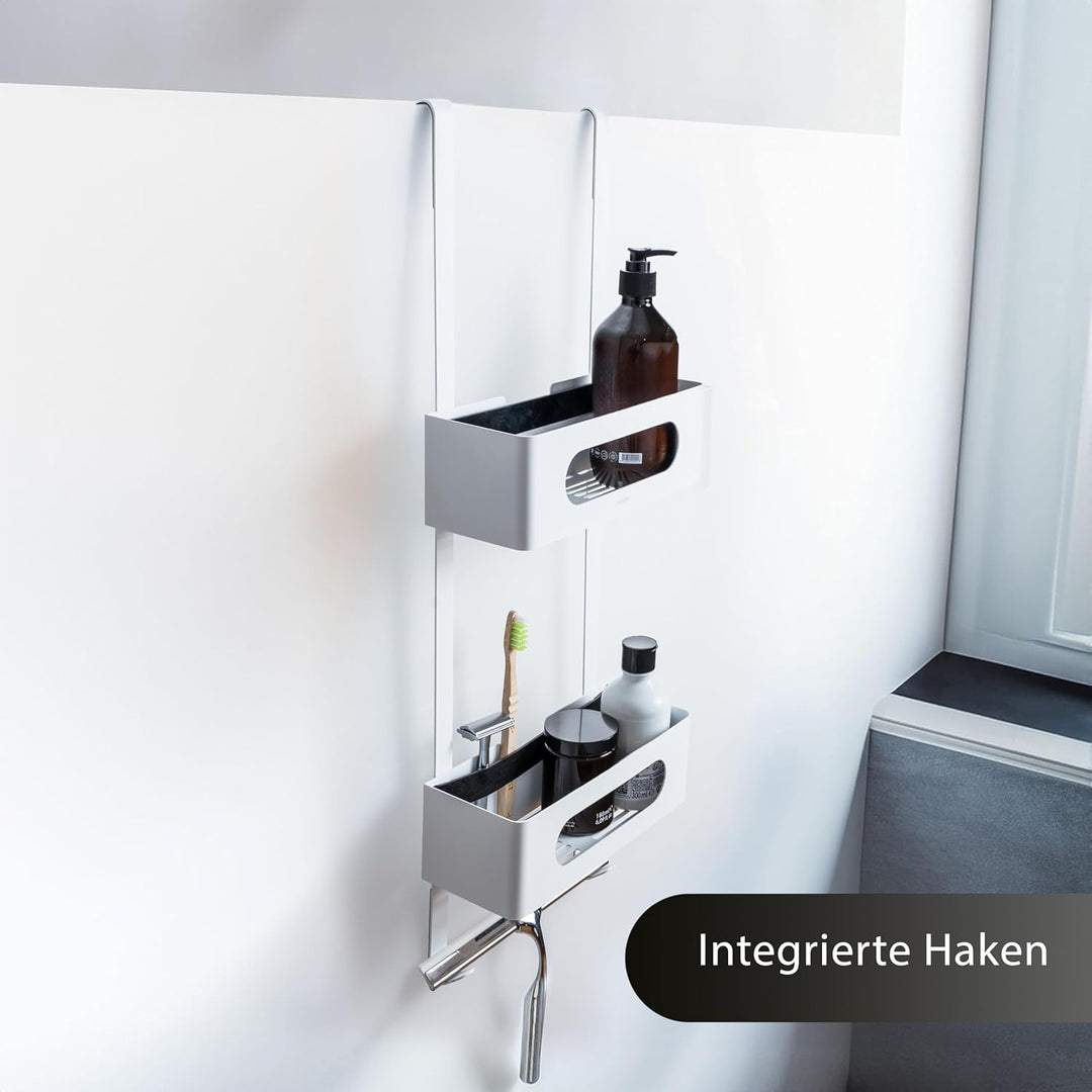 Dolvhin Duschablage zum Hängen | Patentiertes Duschregal ohne Bohren | Edelstahl Badregal Shampoohal