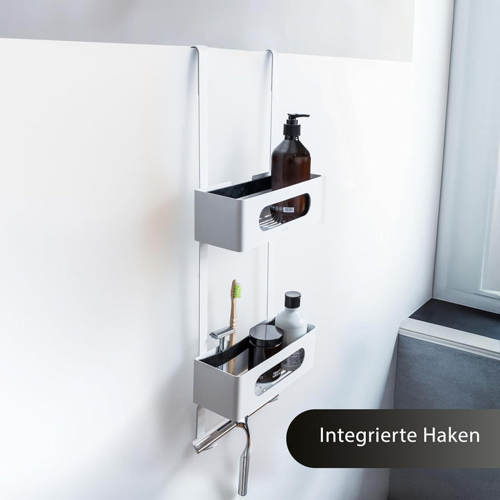 Dolvhin Duschablage zum Hängen | Patentiertes Duschregal ohne Bohren | Edelstahl Badregal Shampoohal