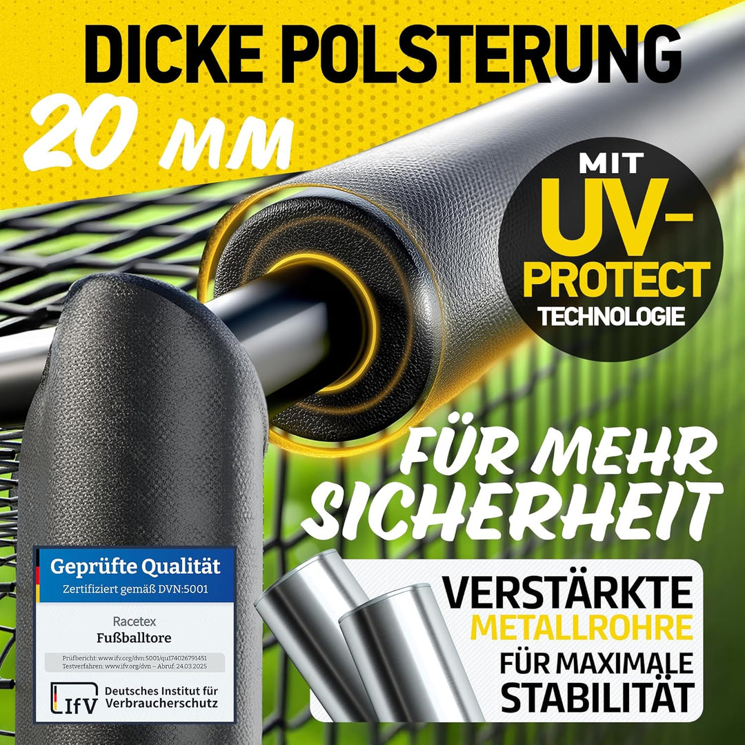 Racetex Fussballtore für Garten Kinder und Erwachsene mit [Anti-Rost Beschichtung] - Fussballtor Kin
