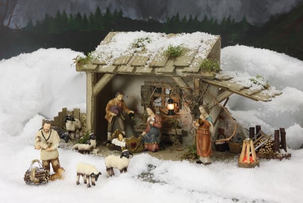 2X FADEDA Brunnen, mit Pumpe/Höhe: 19cm/handbemalt/detailgetreue Krippen Figuren - Weihnachten Tisch