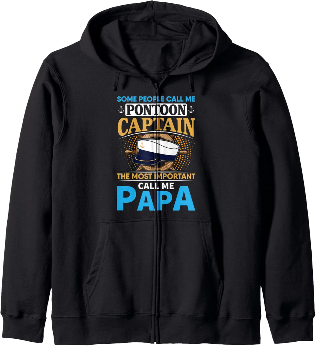 Pontonboot Kapitän Geschenk für Grossvater Papa Bootfahren Kapuzenjacke