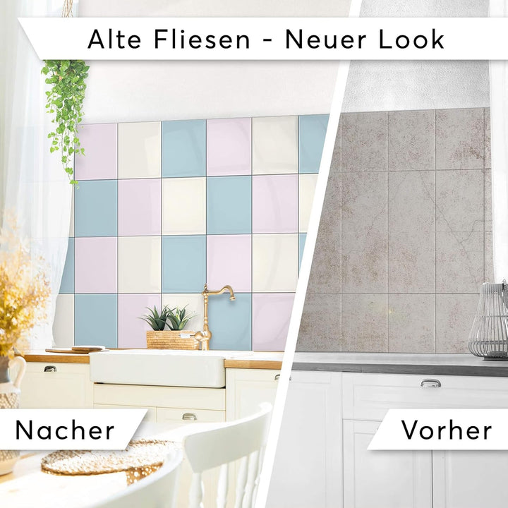 CREATISTO Klebefliesen Stickerfliesen Fliesenfolie - Klebefolie Aufkleber für Wand-Fliesen I Klebefl