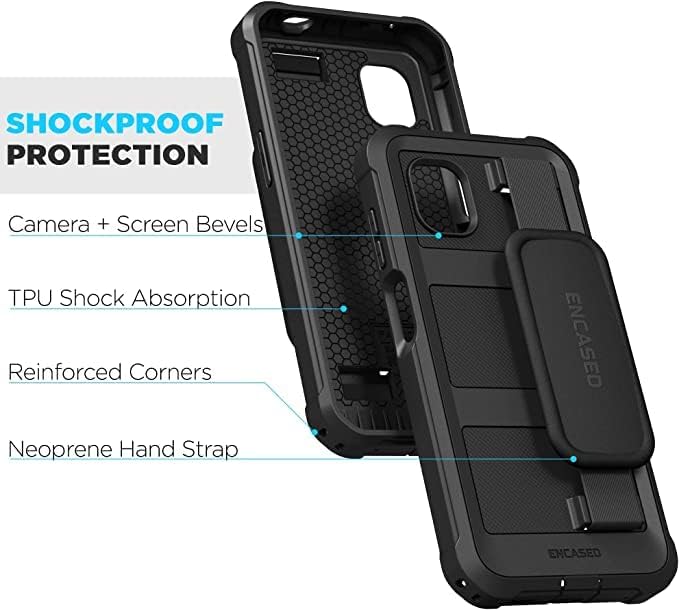 ENCASED Falcon Serie für Samsung Galaxy XCover 6 Pro Hülle mit Handschlaufe Ganzkörper-Schutzhülle (