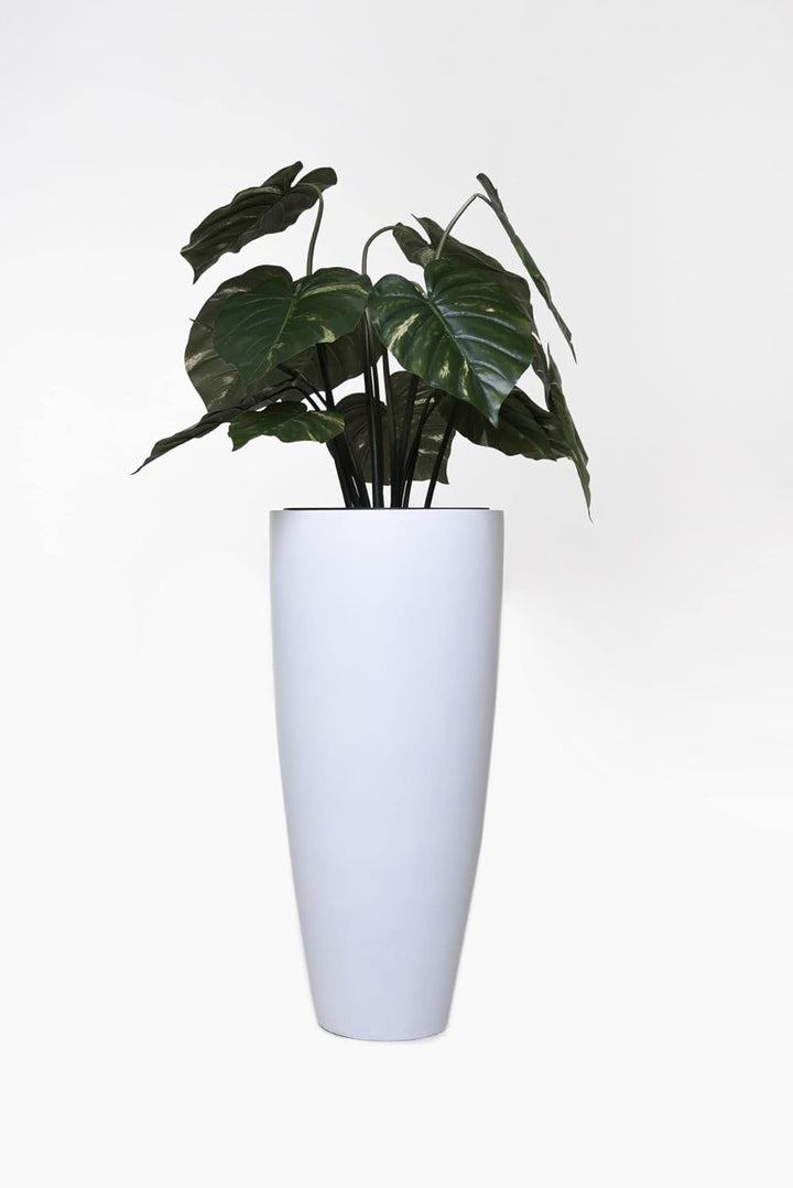 VIVANNO Pflanzkübel Pflanzgefäss Blumenkübel Fiberglas City Weiss matt - 80x37 80x37 cm Weiss Matt,