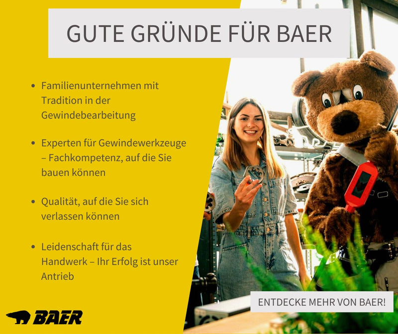 BAER Gewindeschneider Set HSS M3 - M12 - Gewindebohrer - Innengewinde + Aussengewinde - Gewindeschne