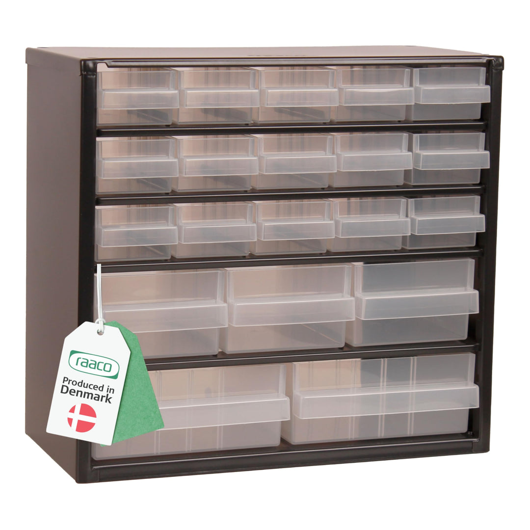 Raaco Kleinteilemagazin C6-20, 20 kg Last, 15 x 30,6 x 28,6 cm, 20 Schubladen, beschichteter Stahl,