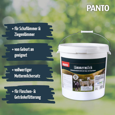 PANTO Lämmermilch Milchersatz 10 kg – Milchaustauscher für Schaflämmer & Ziegenlämmer, vollwertiger