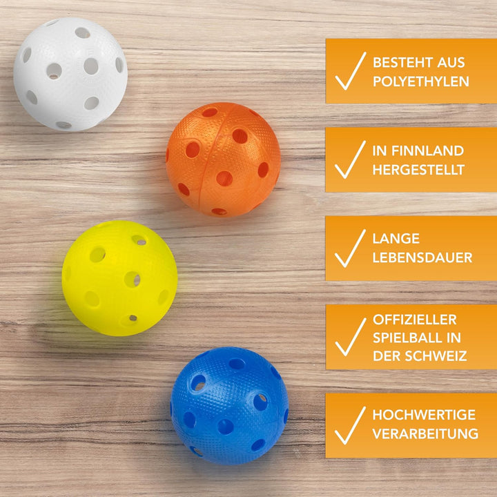 Fat Pipe | Floorball Unihockey Ball 24er Team Set | Fat Balls | Color Mix | Wettkampfball Trainingsb