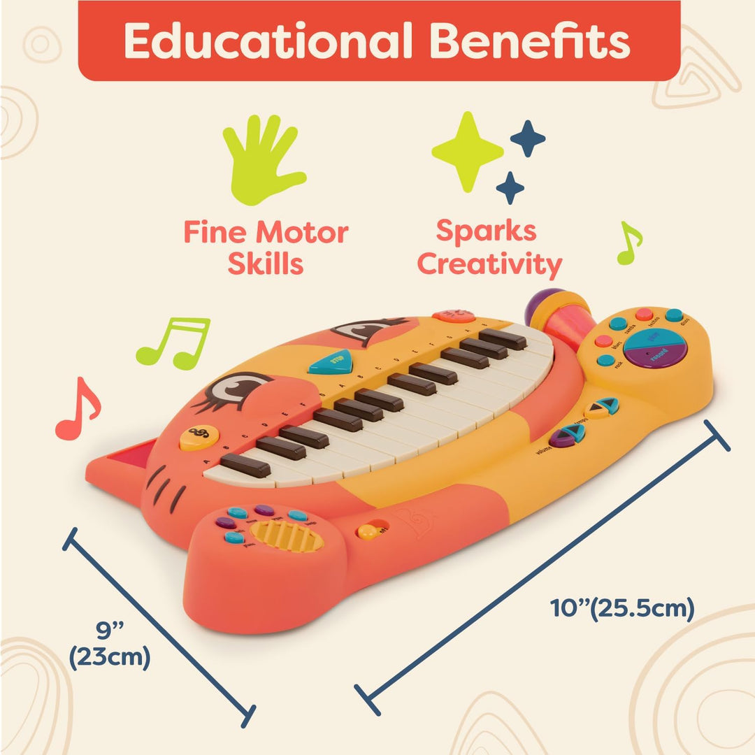 B. toys Meowsic Katzen Keyboard – Spielzeug Piano mit Mikrofon und Musik – Kinder Klavier Spielzeug
