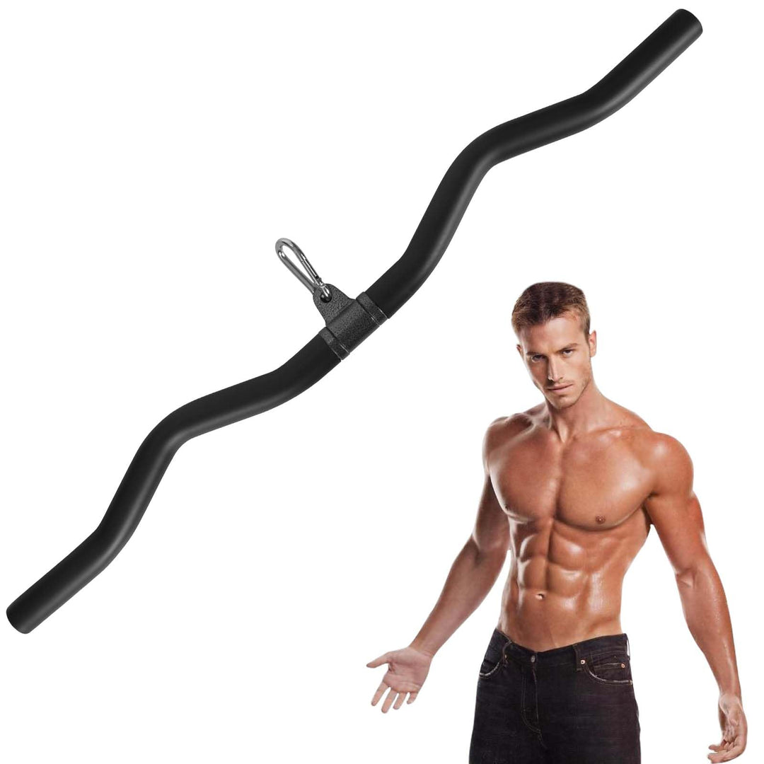 Latzugstange Kabelzug, Bizeps Stange 80 cm, Zugstange Krafttraining Schwarz, Latzug Stange Lang für
