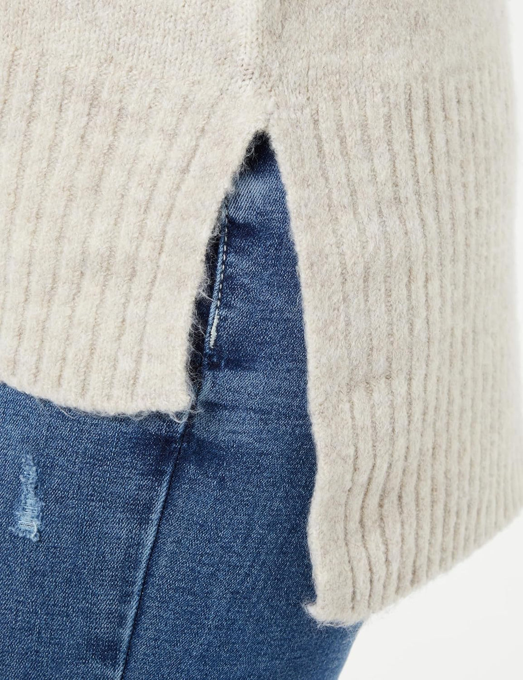 VERO MODA TALL Damen Vmlefile Oversize Boxy Blou Ga Noos TLL Pullover XS Tall Birch/Detail:w. Melang