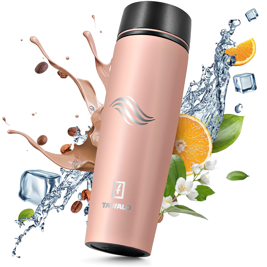 Thermobecher 460ml Travel Mug puderrosa Inox Edelstahl, Kaffeebecher/Isolierbecher Pulverbeschichtun