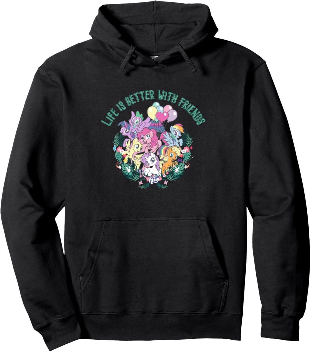 My Little Pony Group Shot Flowers & Balloons Better Friends Pullover Hoodie