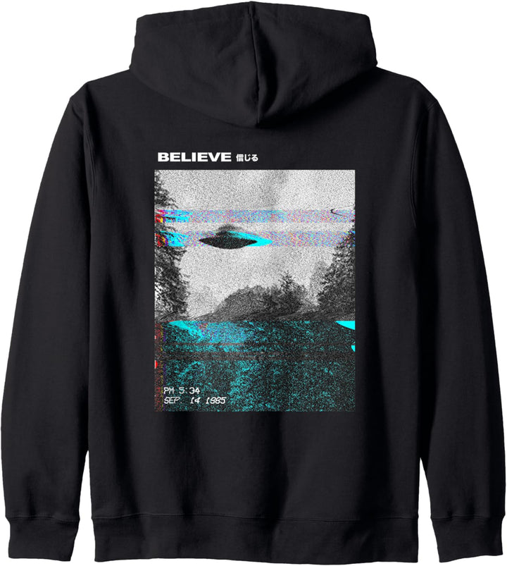 UFO Vaporwave Aesthetic | Japanisch 80s Synthwave | Japan Kapuzenjacke