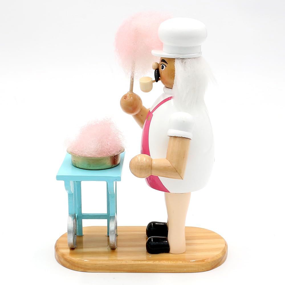 Dekohelden24 Holz Räuchermann, Räucherfigur, Rauchfigur, Räuchermännchen als Zuckerwatteverkäufer mi
