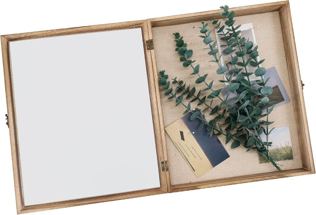 GraduatePro 3D Bilderrahmen zum Befüllen Glasscheibe Holz Box für Objektrahmen DIY Tiefer Rahmen Fot