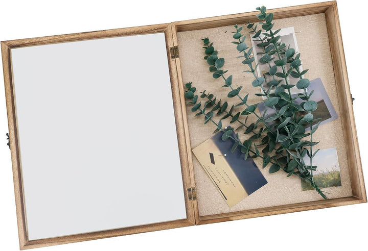 GraduatePro 3D Bilderrahmen zum Befüllen Glasscheibe Holz Box für Objektrahmen DIY Tiefer Rahmen Fot