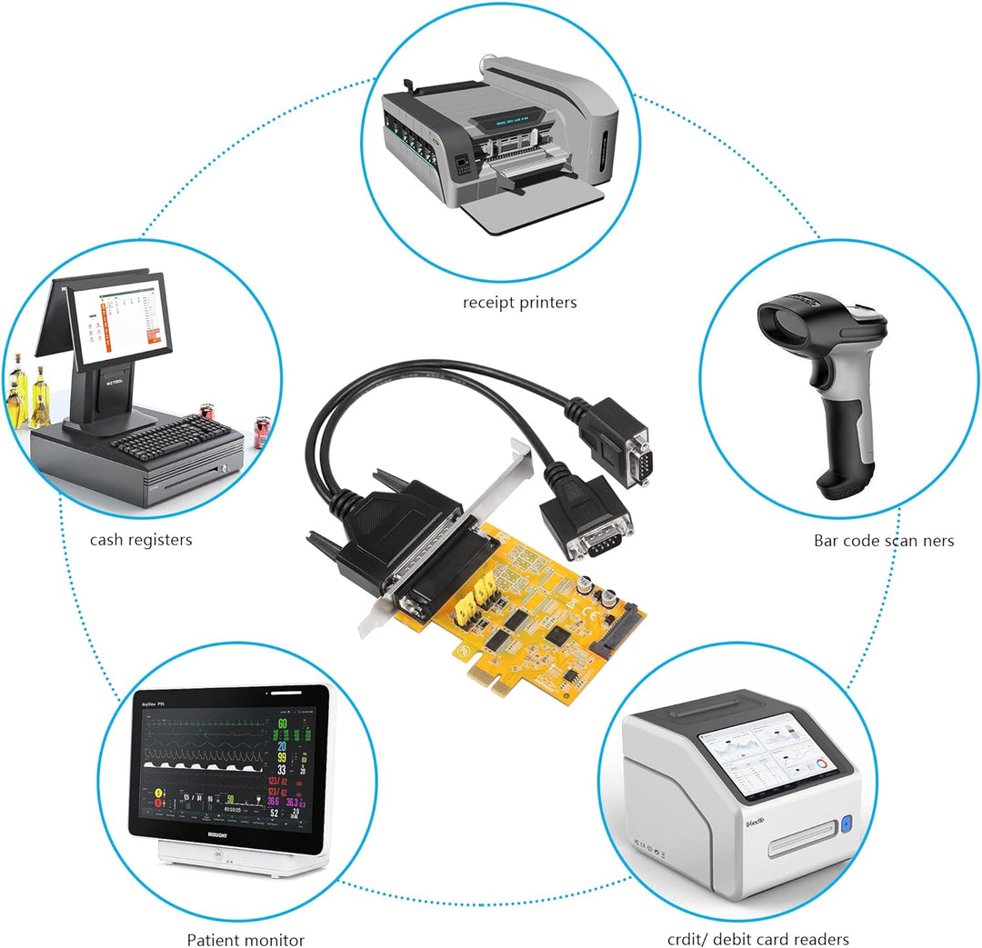 CERRXIAN PCIE auf 2 Port RS232 Erweiterungskarte, DB9 Dual Channel PCIe X1 AX99100 Erweiterungskarte
