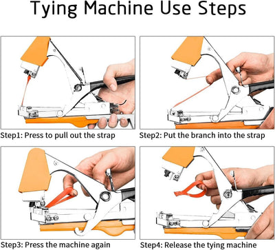 DrRobor Bindezange für Pflanzen Bandzange Bindemaschine für Rebe, Trauben, Tomaten, Wein Obst orange