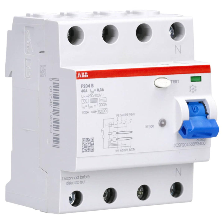 FI-Schutzschalter TypB 4P 40A,300mA,3kA,4TE F204B-40/0,3-4TE