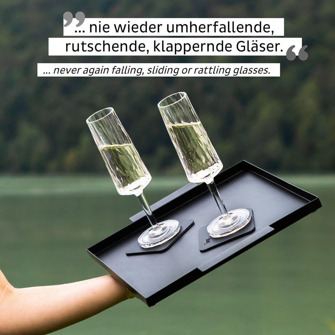 silwy® Hightech-Kunststoff-Magnet-Gläser inkl. Metall-Nano-Gel-Pads – rutschfeste Campinggläser, Boo