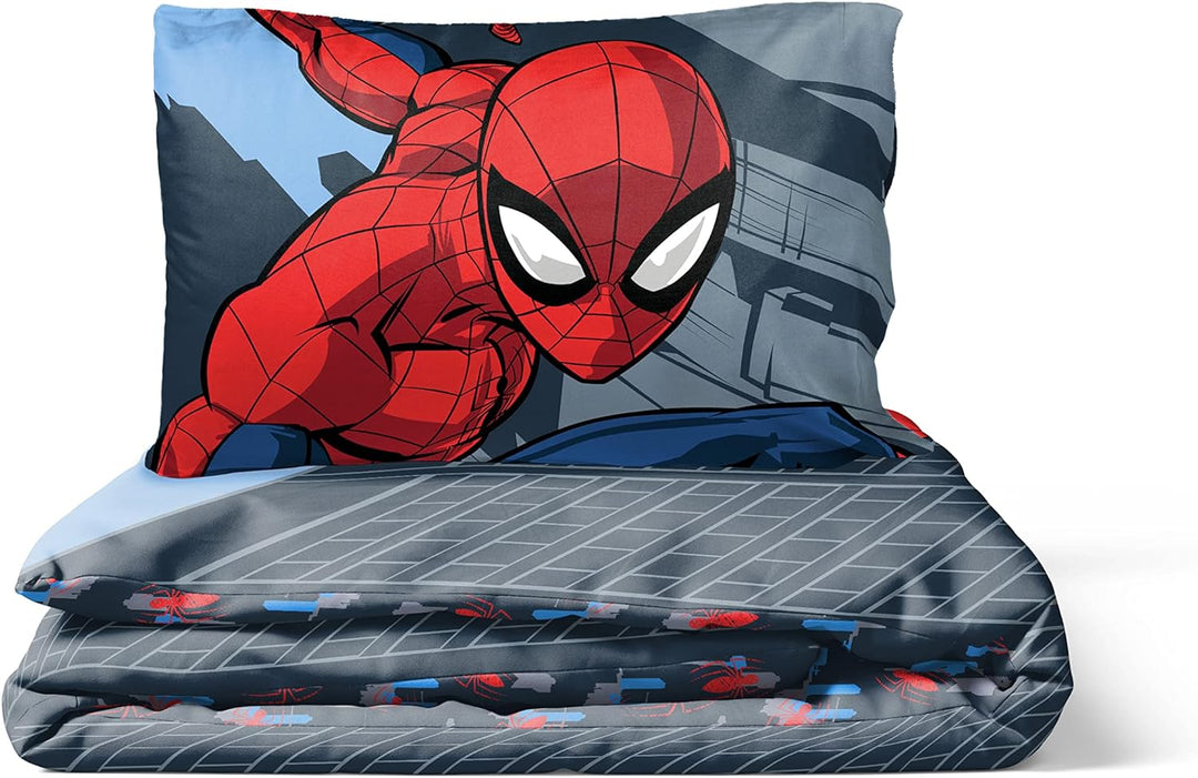 Jay Franco Marvel Spiderman City Streets Einzelbettgrösse Kinderbettwäsche-Set mit Bettbezug 135x200