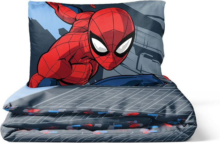 Jay Franco Marvel Spiderman City Streets Einzelbettgrösse Kinderbettwäsche-Set mit Bettbezug 135x200
